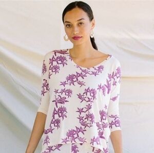 Fighting Eel x Sig Zane Ava Sky Top Lani Orchid Mapu purple blouse top floral XS